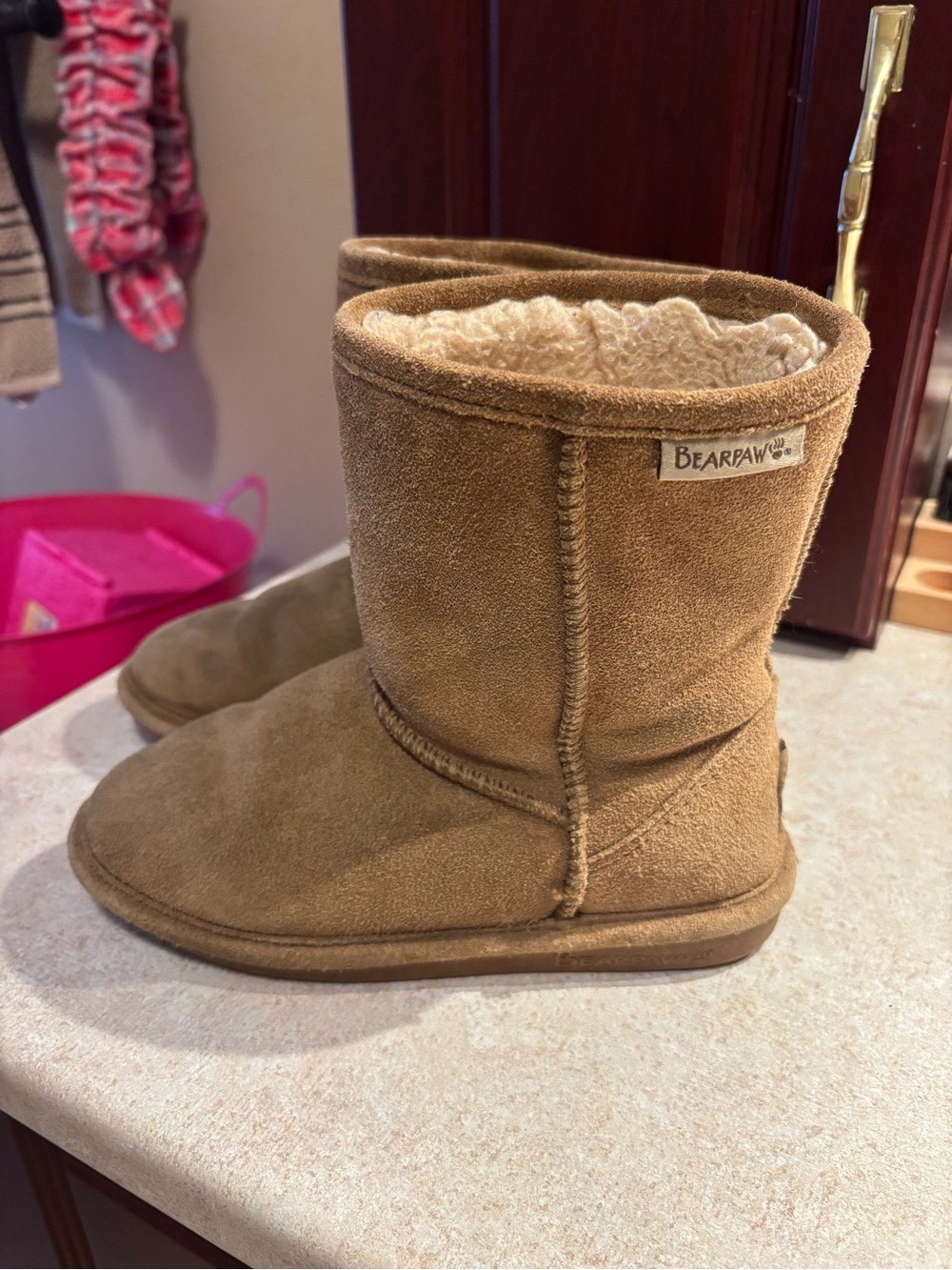 BearPaw Kids Suede Chestnut Pull-On Boot